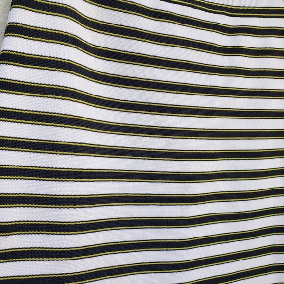 5/$100 SALE - A.L.C Marilyn Black White Yellow Striped Knit Pencil Skirt - Picture 7 of 9